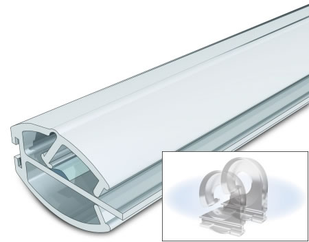 EasySnap经济型塑料椭圆形悬挂杆套件，适用于96英寸宽的图案